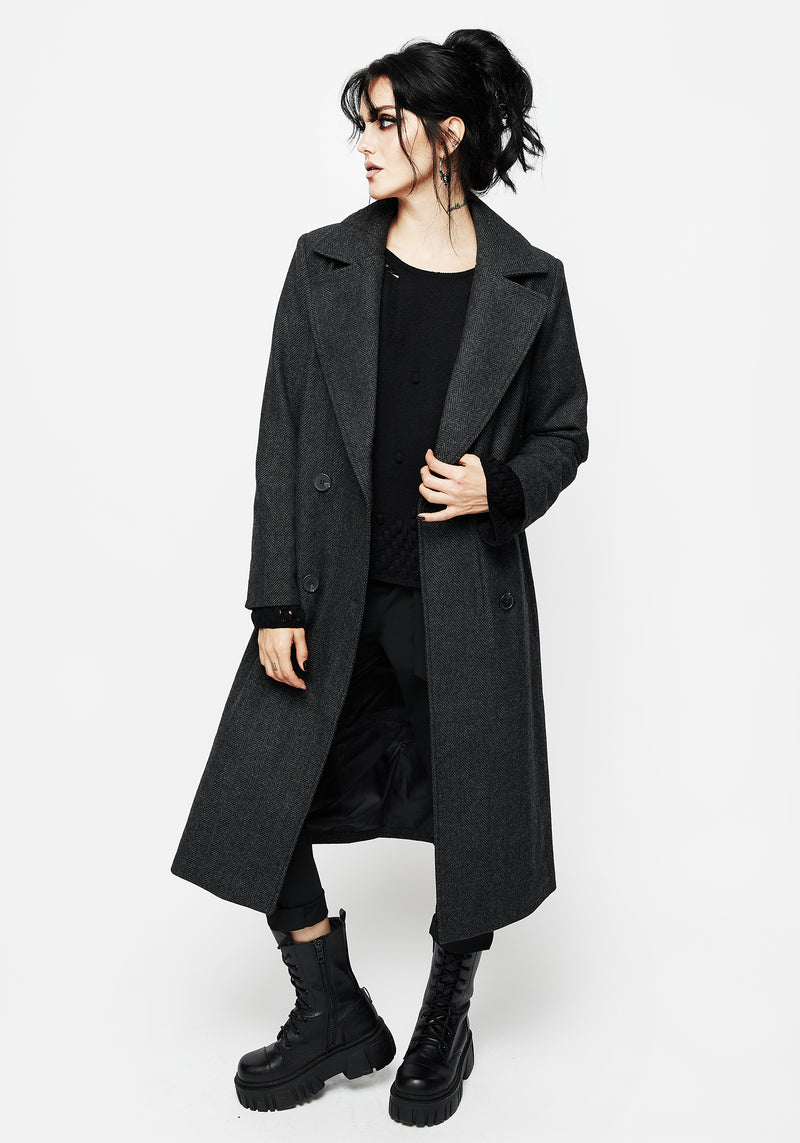 Infinite Wool Blend Herringbone Coat