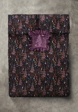 Foxglove Embroidered Velour Ruffle Cushion