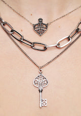 Claustrum Gothic Key Layered Necklace