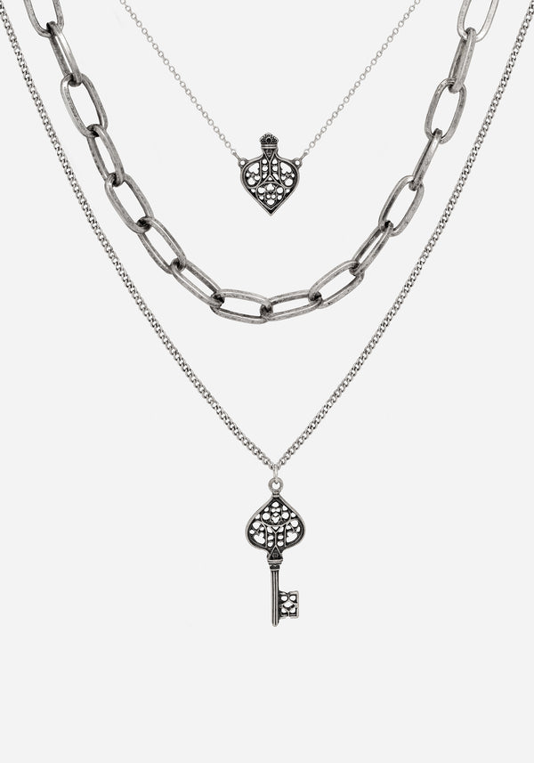 Claustrum Gothic Key Layered Necklace