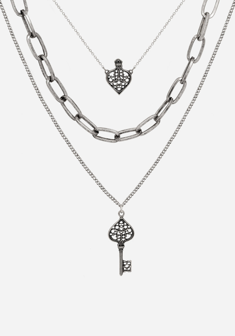 Claustrum Gothic Key Layered Necklace