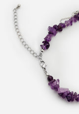 Aurora Gem Choker Necklace - Purple