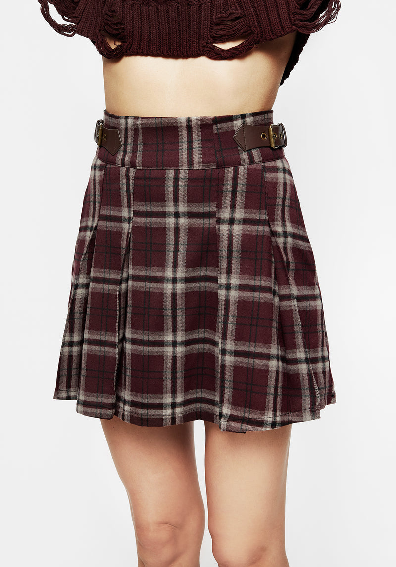 Bramble Check Pleated Mini Skirt