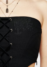 Inanna Embroidered Lace Up Corset Top