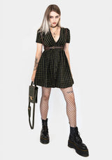 Rydal Check Button Up Mini Dress - Green