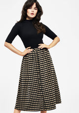 Sensus Check Button Front Midi Skirt