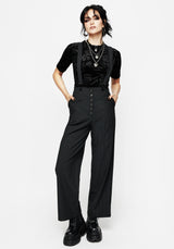 Tilda High Waist Wide Leg Pinstripe Suspender Trousers