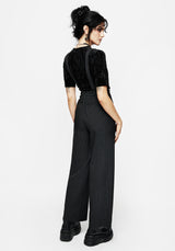 Tilda High Waist Wide Leg Pinstripe Suspender Trousers