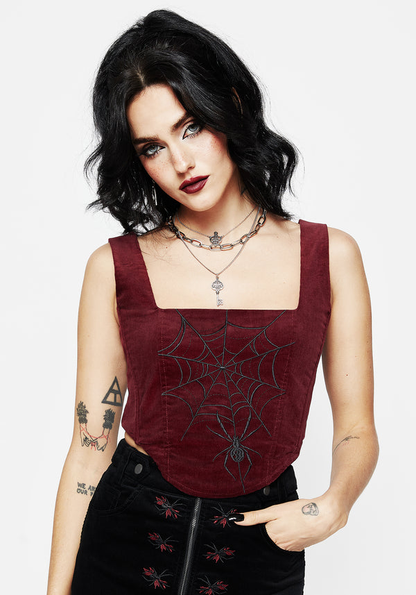 Webcatcher Embroidered Corset Top