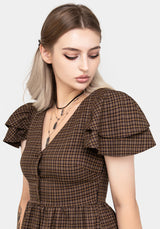 Sweetspire Check Button Up Midi Dress