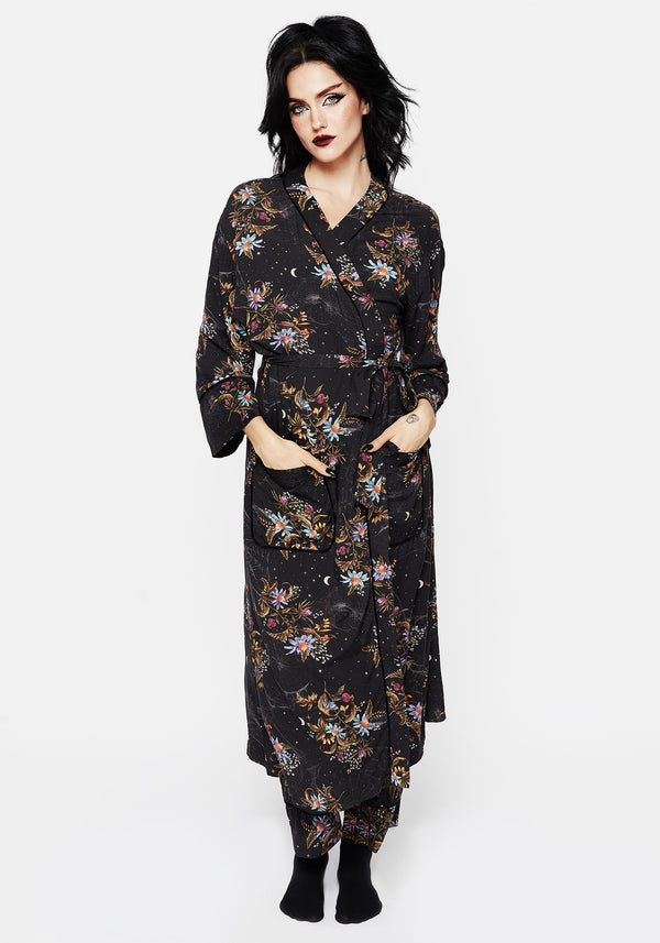 Cleome Floral Spiderweb Dressing Gown