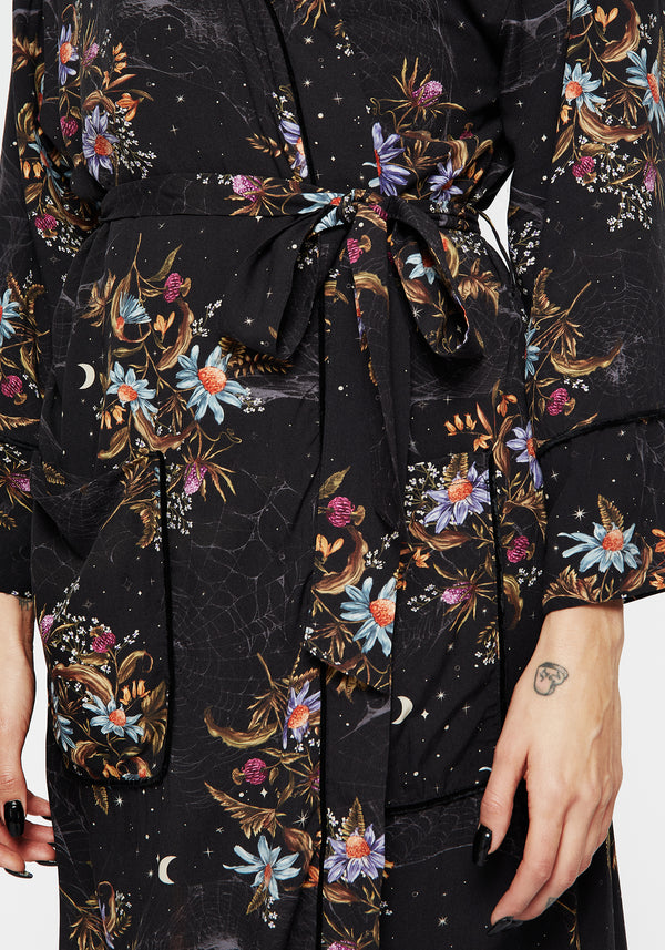 Cleome Floral Spiderweb Dressing Gown