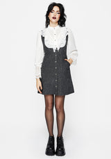 Isabella Wool Blend Button Up Mini Pinafore Dress