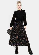 Maudeline Victoriana Print Eco-Viscose Midaxi Skirt