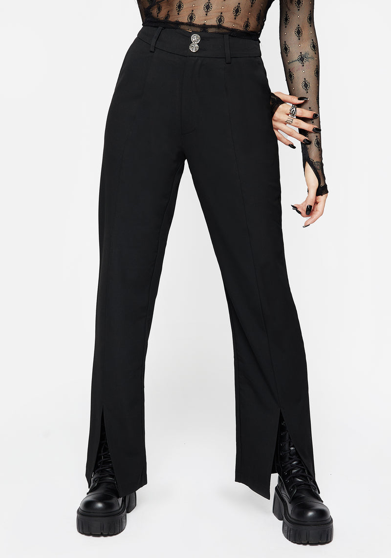 Marian Front Split Straight Leg Tailored Trousers