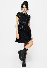 Osmunda Fern Embroidered Mini Skater Dress