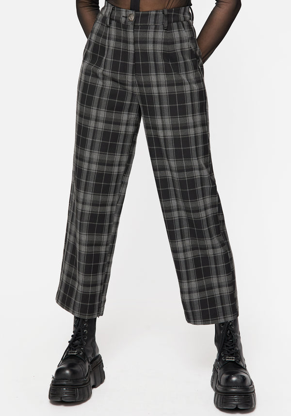 Checkmate Wide Leg Culotte Trousers - Black