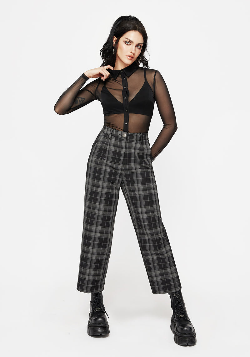 Checkmate Wide Leg Culotte Trousers - Black