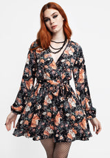 Reynard Fox Floral Mini Wrap Dress