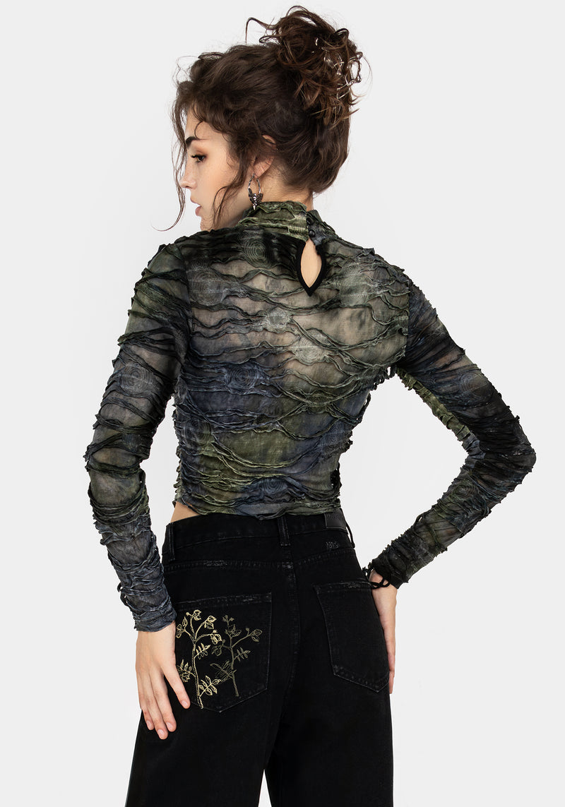 Chlorella Distressed Long Sleeve Top