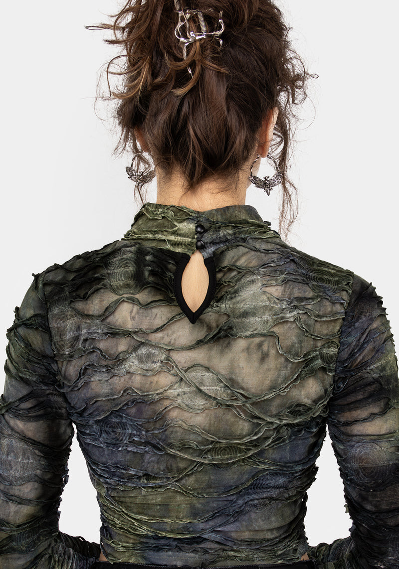 Chlorella Distressed Long Sleeve Top