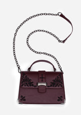 Elderberry Embroidered Mini Satchel Bag