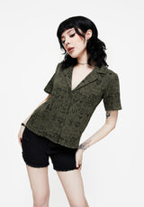 Taddea Cotton Relaxed Button Up Blouse