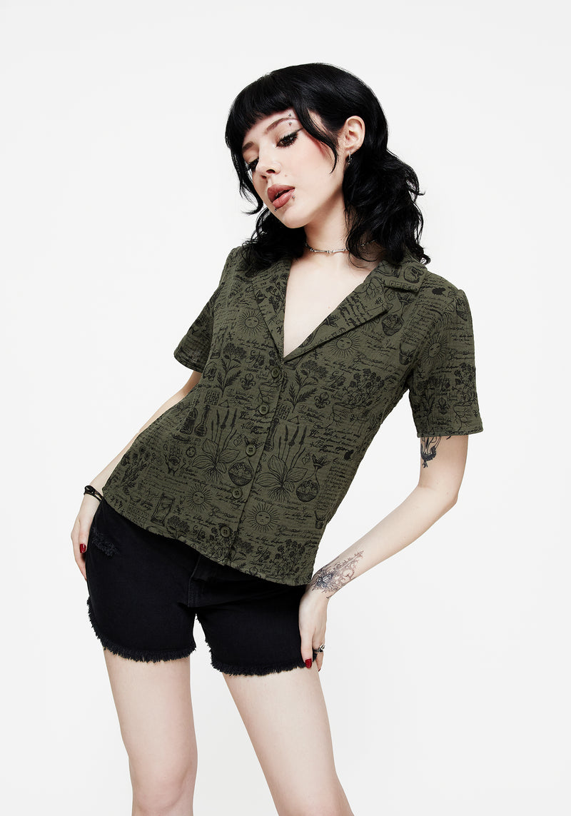 Taddea Cotton Relaxed Button Up Blouse