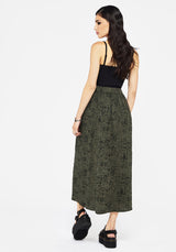 Taddea Cotton Side Button Up Maxi Skirt