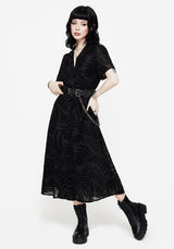 Lunafern Fern Printed Belted Midi Shirt Dress
