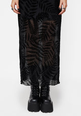 Lunafern Mesh Fern Leaf Midaxi Skirt