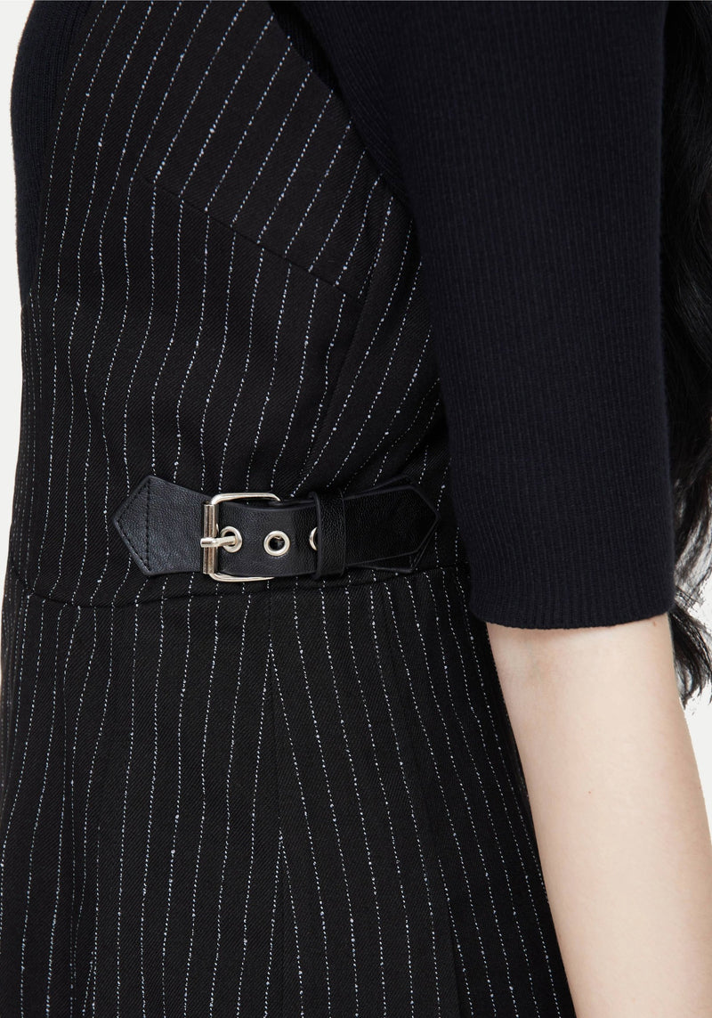 Katya Striped Mini Pinafore Dress