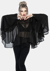 Noire Fluted Cuff Chiffon Blouse