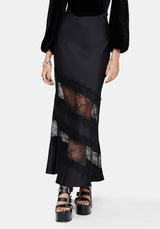 Onyx Lace Cut Out Maxi Skirt