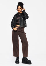 Echo Autumnal Leaf Embroidered Pocket Detail Cropped Jeans