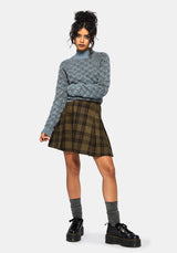 Edna Cotton Leaf Ribbed Funnel Neck Jumper