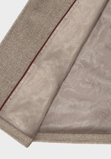 Valeria Floral Moth Embroidered Herringbone Longline Coat