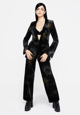 Adelina Foil Print Velour Blazer