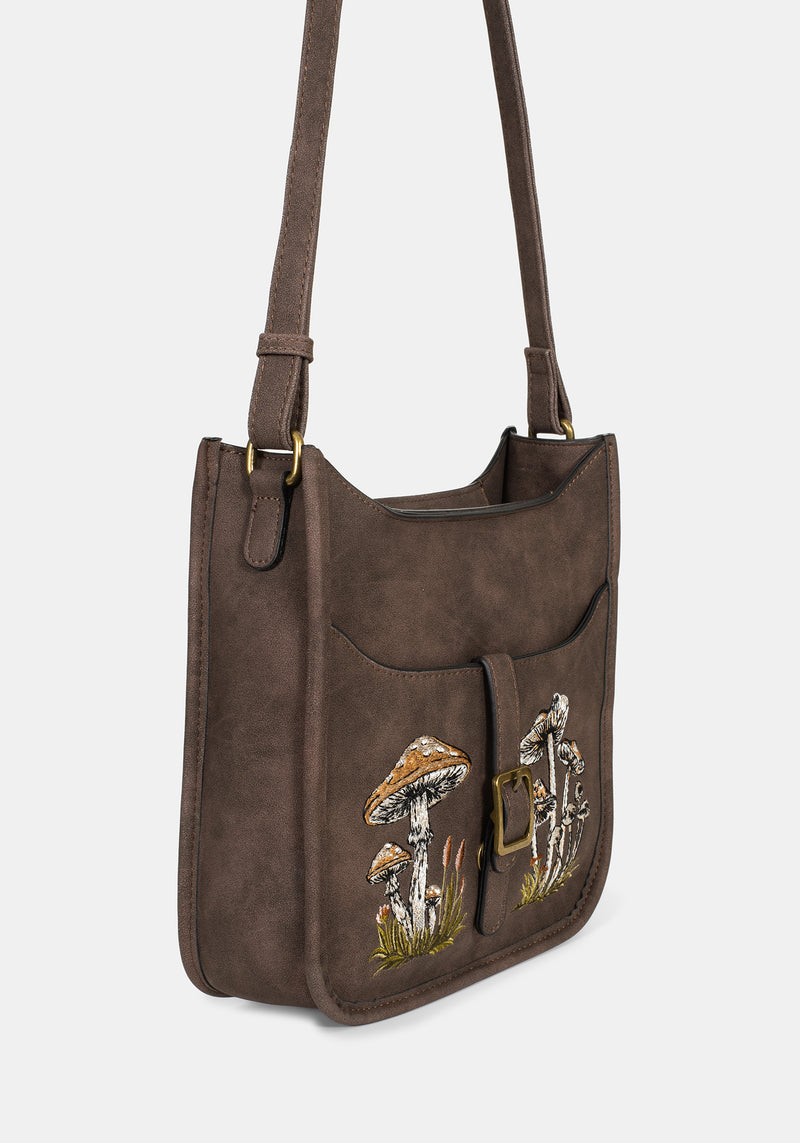 Dapperling Mushroom Embroidered Crossbody Bag