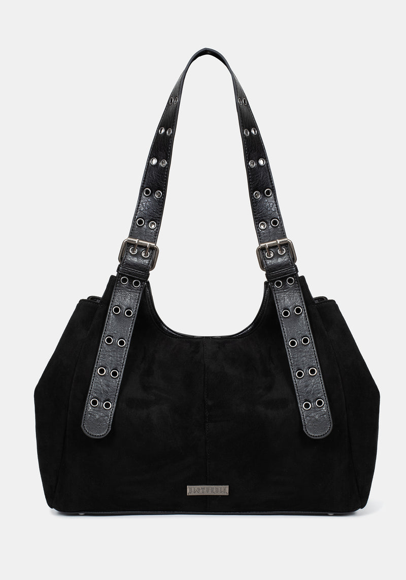 Ophelia Black Belted Shoulder Bag
