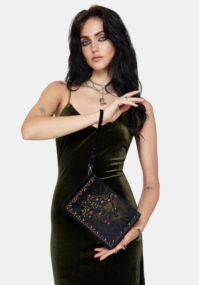 Kobra Snake Embroidered Crossbody Bag