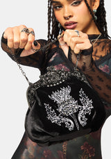 Despair Thistle Beaded Kiss Lock Pouch Bag