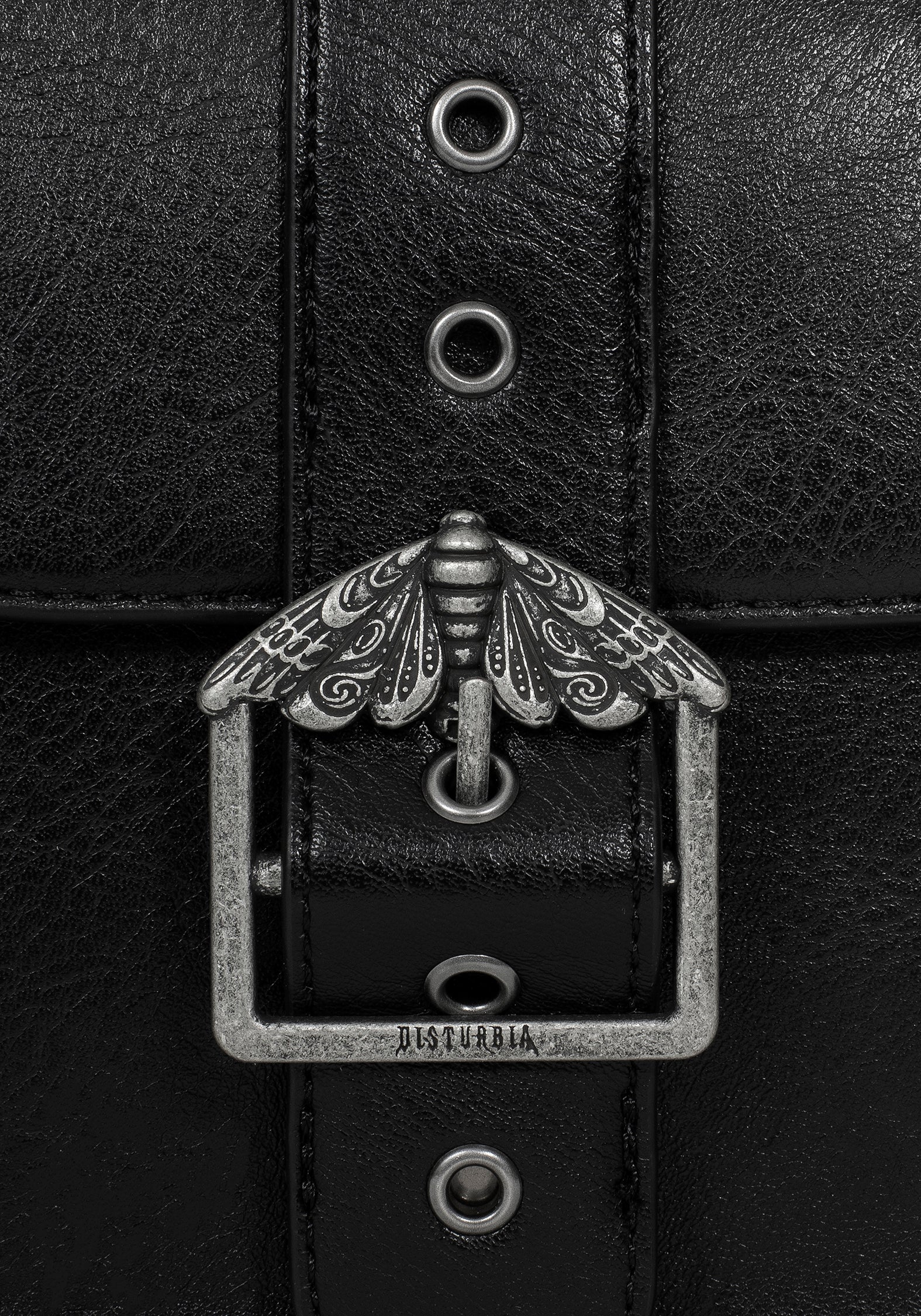 Rosamoth Buckle Crossbody Satchel Bag - Black