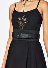 Eugenia Cross Cut Out Detail Faux Suede Waist Belt