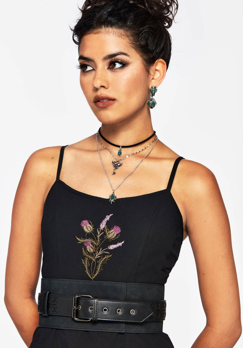 Eugenia Cross Cut Out Detail Faux Suede Waist Belt