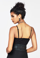 Eugenia Cross Cut Out Detail Faux Suede Waist Belt