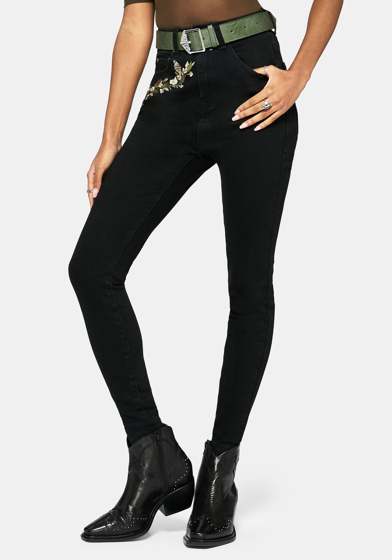 Rosamoth Debossed Buckle Belt - Green