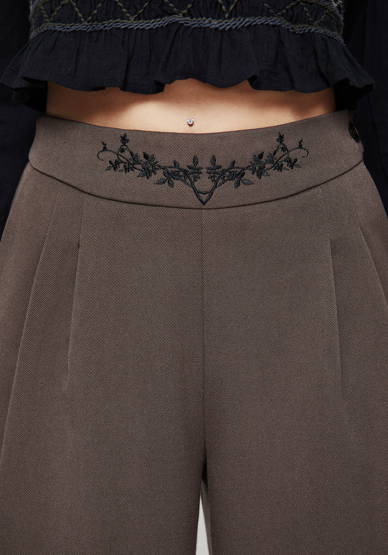 Woodruff Embroidered Balloon Leg Trouser