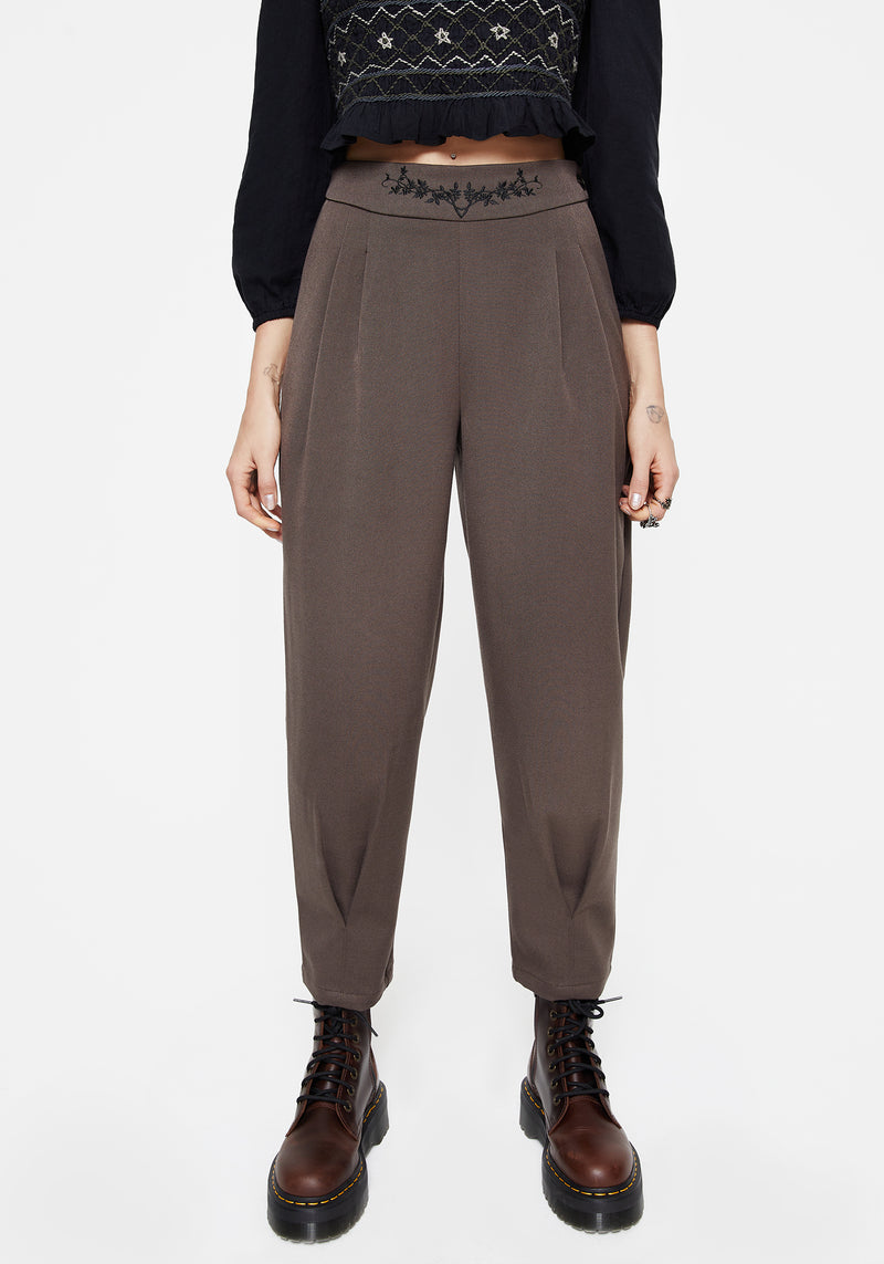 Woodruff Embroidered Balloon Leg Trouser