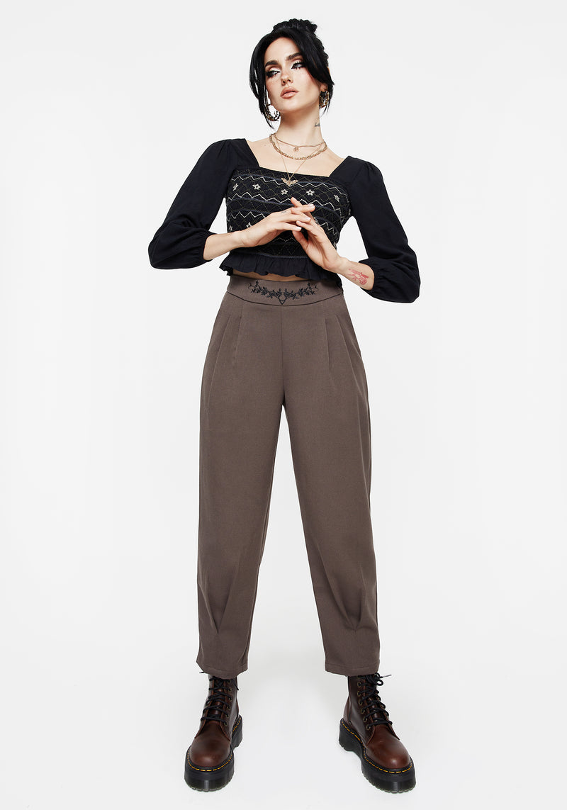Woodruff Embroidered Balloon Leg Trouser